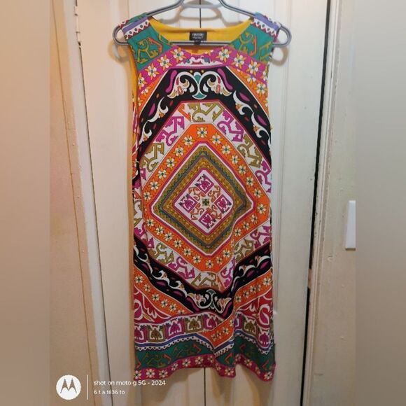 Nicole by Nicole Miller Vibrant Multicolor Midi Dress - Picture 1 of 11